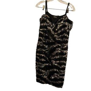 Lily Rose PLUS Sequin Zebra Stripe HOLIDAY Evening dress 3X